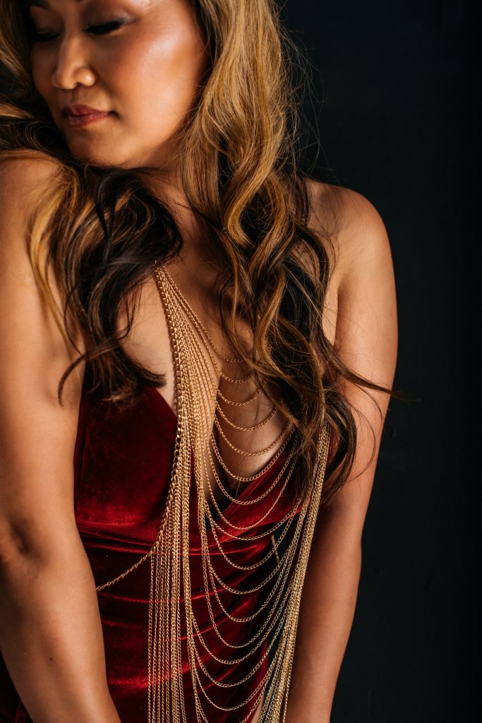 Sexy Boudoir Portrait, woman red lingerie, Carmen Salazar Photography